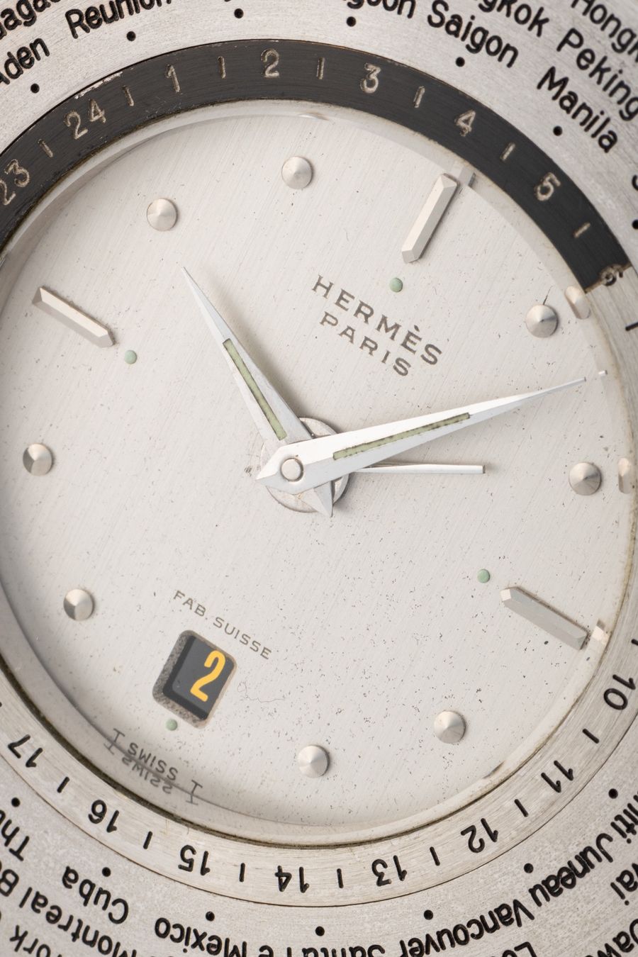 Hermès Orologi: Very Rare - HERMÉS Paris - World Time Table Clock with Case – Usato da Zürich venduto da KE-Sales 5