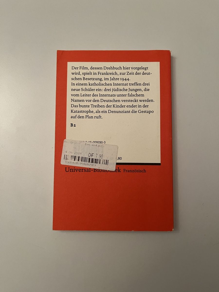 Bücher: 🔥AB 1.- FR. —  Au revoir, les enfants - Reclam – Gebraucht aus Zürich von Richard_En_Passant 1