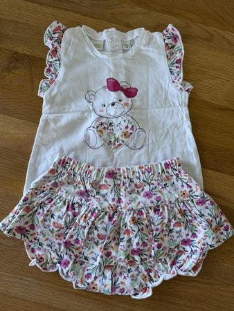 Baby Set T-Shirt Body mit Bären und Rock Grösse 68