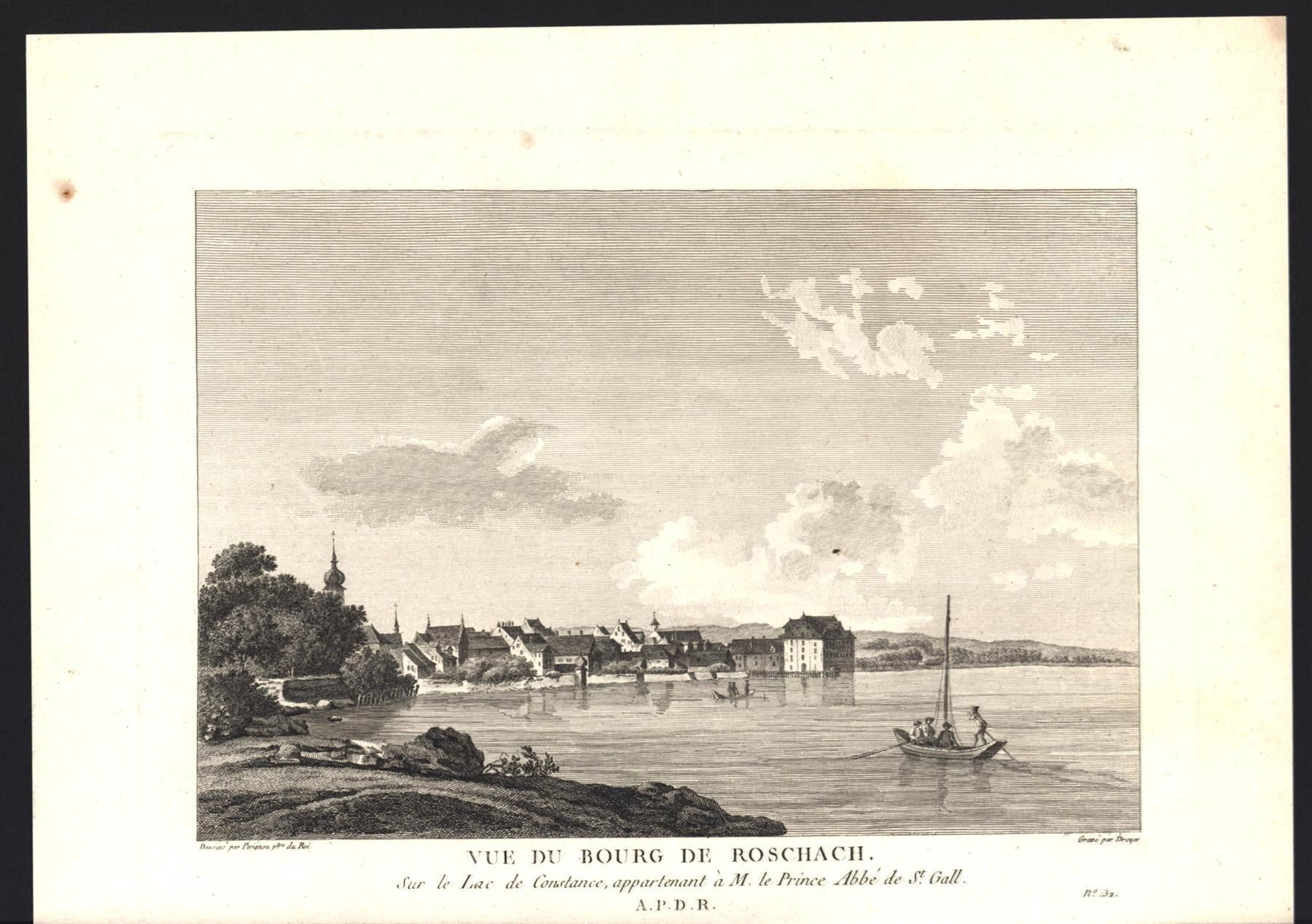 Incisioni: Rorschach Originalkupferstich 1780 – Usato da Rafz venduto da Helvet32