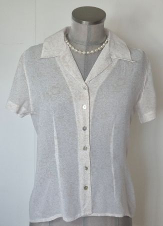 SM 38 H&M WOMEN COLL. superleichte Bluse kurzarm floral Visk