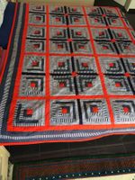 Rot-Blauer Bettüberwurf FCB-Farben (2.4 x 3.8 m)