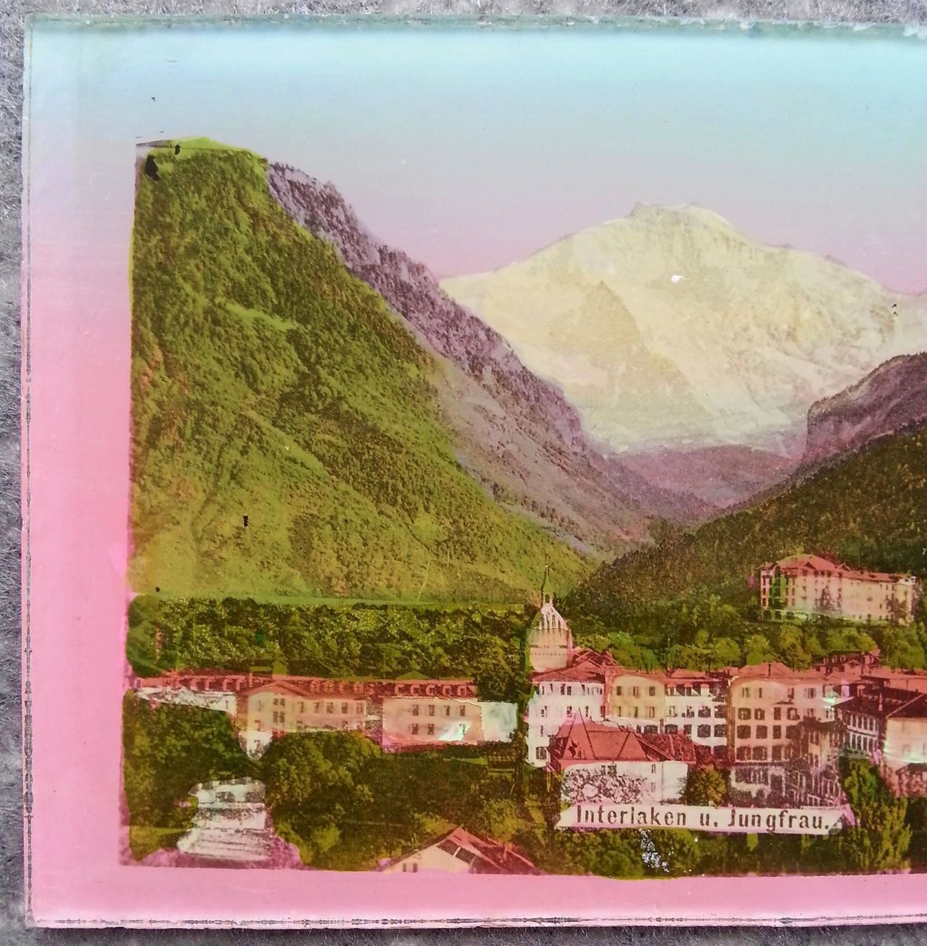 Grafiken & Lithographien: INTERLAKEN - Glasbild Chromlithographie, um 1900 – Gebraucht aus Oberriet SG von ganesh435 4