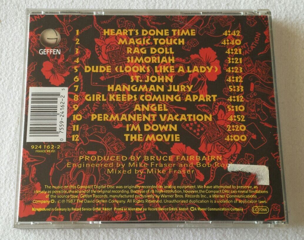 CDs: Aerosmith – Permanent Vacation - CD - 1987 - Geffen Records – D'occasion à Uster par Zardodel 1