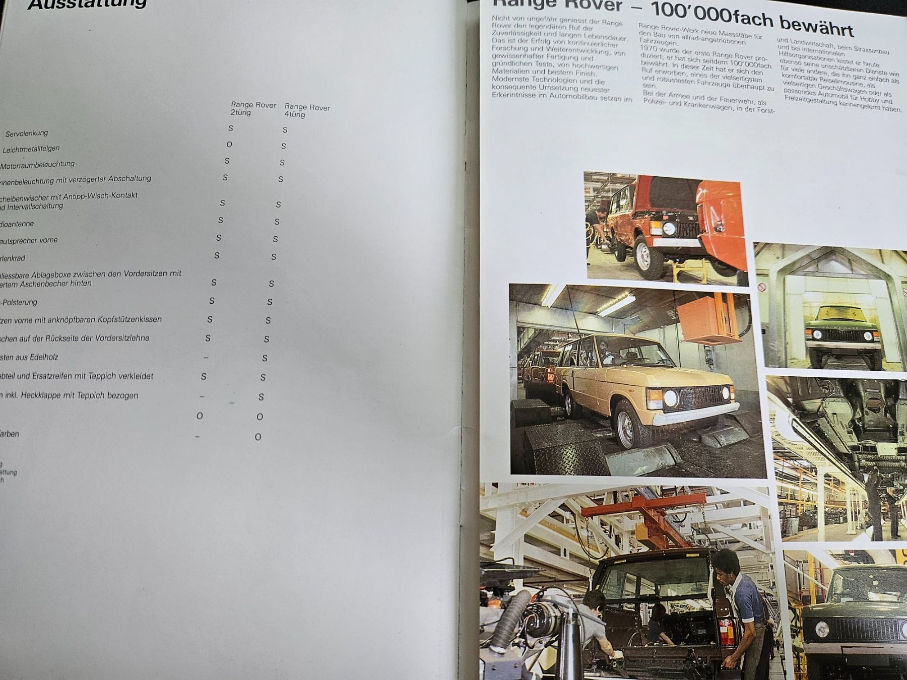 Land Rover Documenti: Range Rover 3.5 2 Door  4 Door  Prospekt ca 1981 xb – Usato da Flawil venduto da sr1_f6st 6