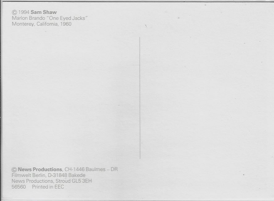 Cartoline postali: Marlon Brandon "One Eyed Jacks" Monterey – Usato da Ettingen venduto da Kartenplanet 1