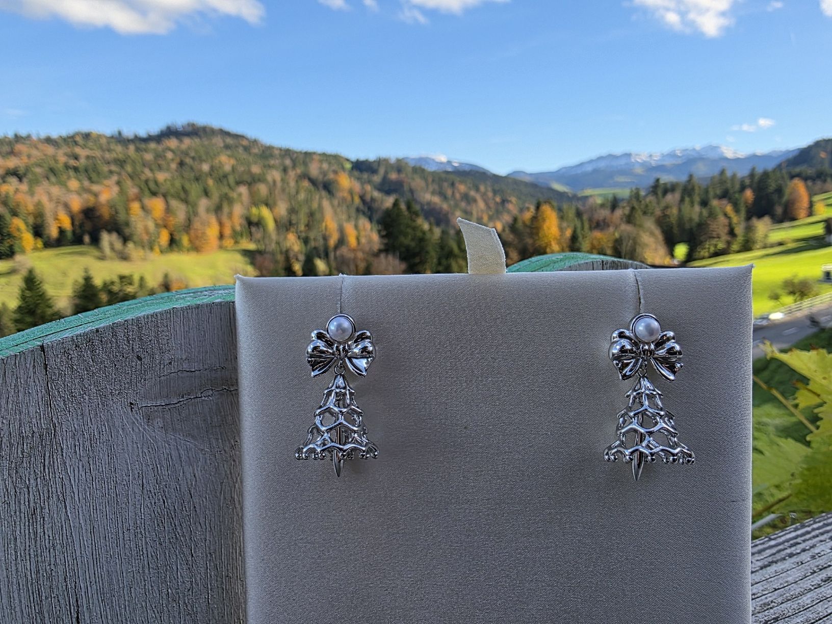 Boucles d'oreille: Silber Weihnachtsbaum Design Perlen-Ohrringe – Neuf avec emballage d'origine à Romoos par Jewelrylover 2