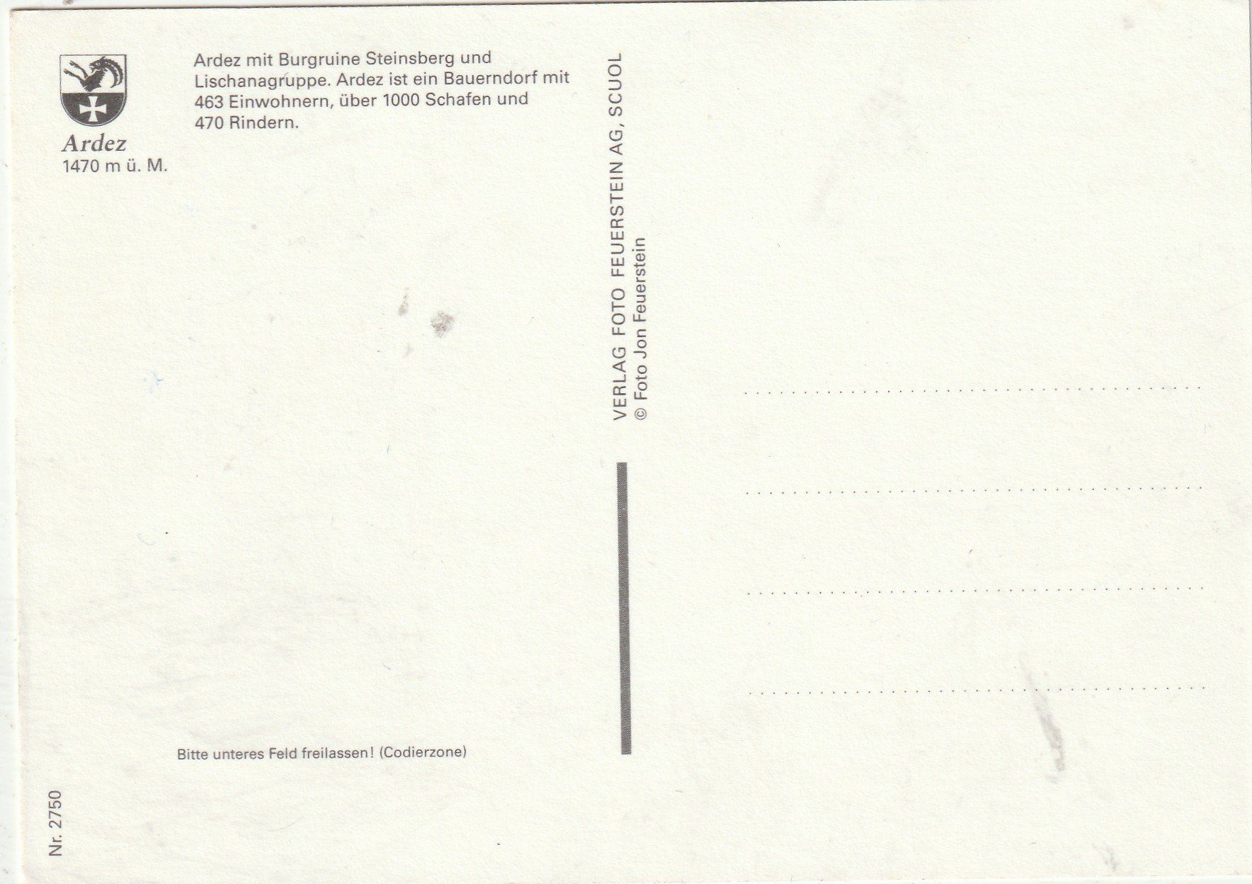 Cartoline postali: Ardez Unterengadin – Usato da Lumbrein venduto da made02 1