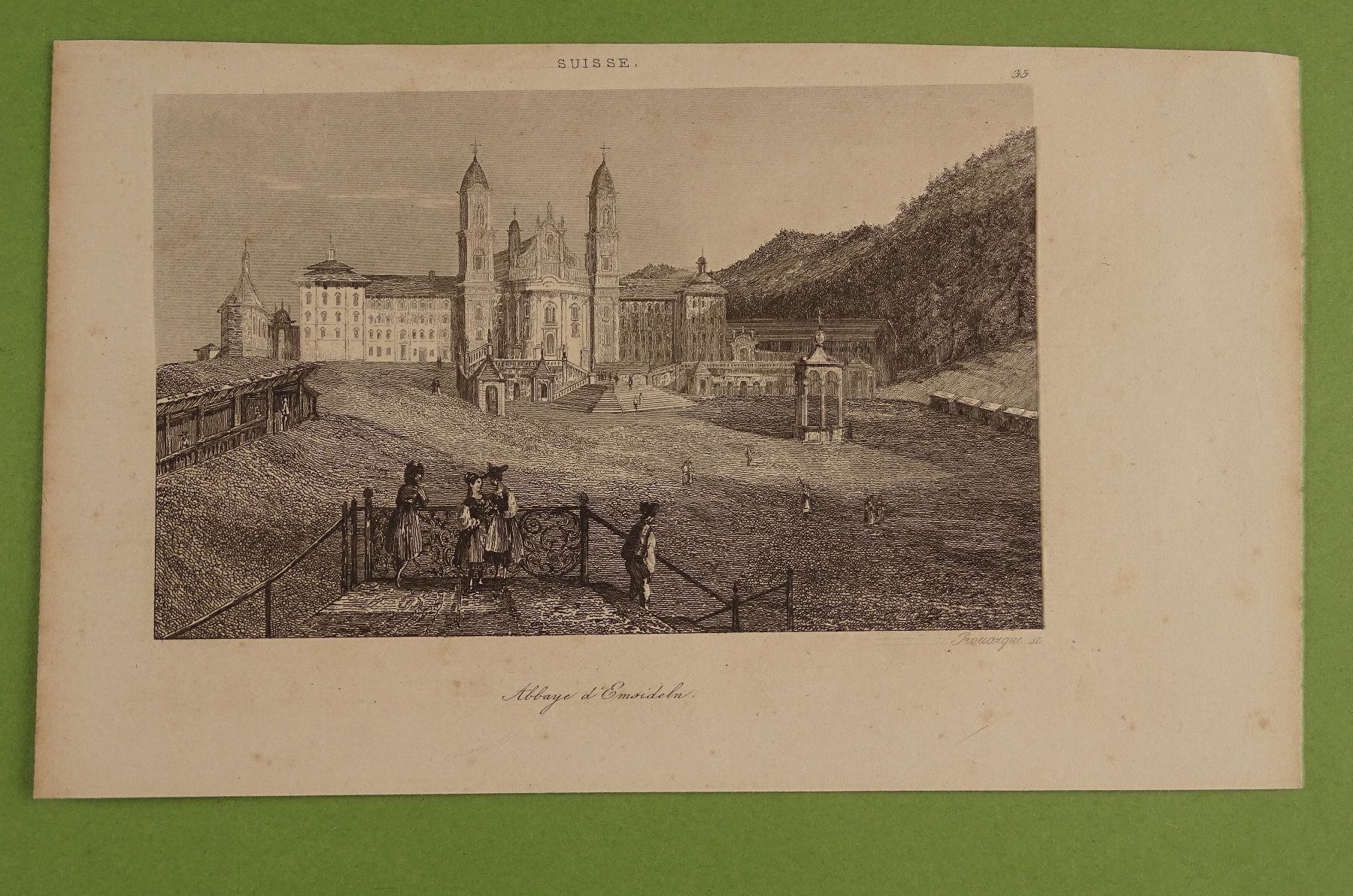 Incisioni: EINSIEDELN, STAHLSTICH 1838 – Usato da Grüningen venduto da Kartensammler 1