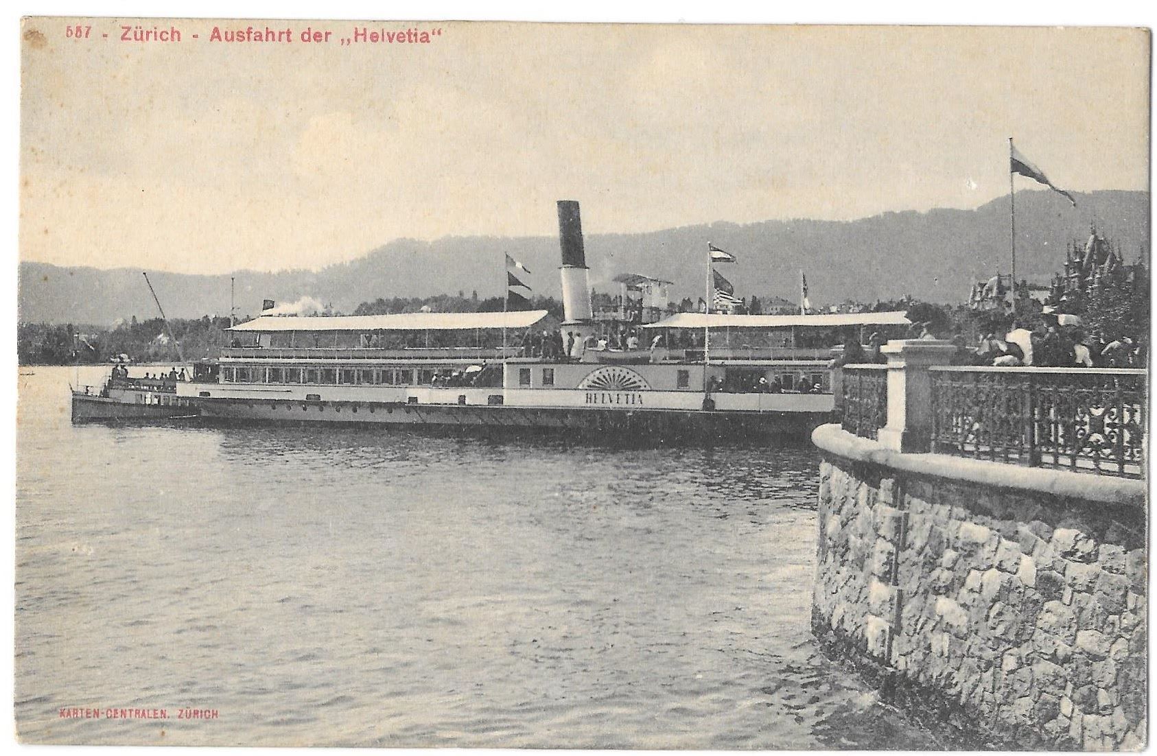 Cartes postales: Zürich mit Dampfschiff "Helvetia" – D'occasion à Olten par clotaldi