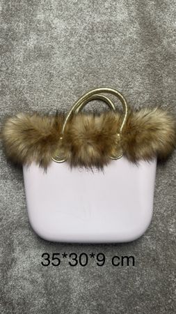 O bag sac à main Handtasche fourrure rose