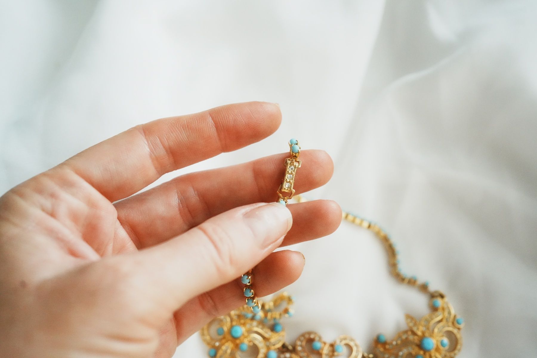 Autres bijoux: Statement Collier Vintage Türkis Strass – D'occasion à Volketswil par HeredisAntiques 4