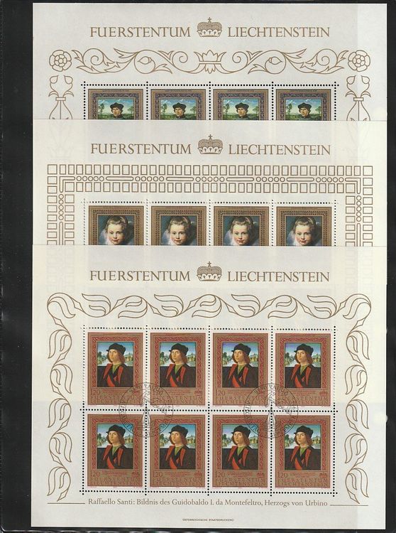 LI 1985 /3xBlock** mit ET St./ Z Nr.821 23/Gemälde (Gebraucht) in Ramsen für CHF 1 mit
