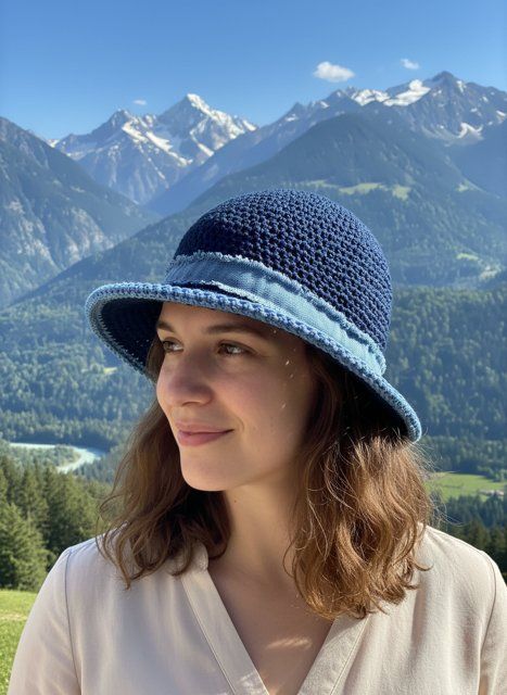 Copricapi, berretti & cappellini: Sonnenhut mit Jeansband – Nuovo e nell'imballaggio originale da Surava venduto da Kopfsache