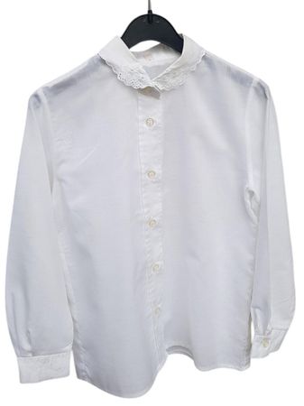 Bluse Kinderbluse weiss Vintage Gr. 128