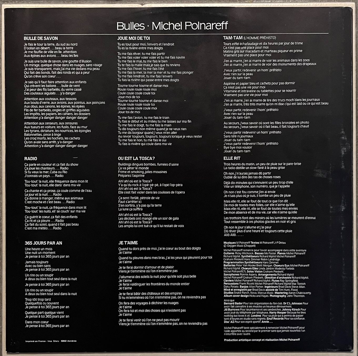 Schallplatten: MICHEL POLNAREFF - BULLES - 33 Tours – Gebraucht aus Bussigny von vinyl-pas-cher 5