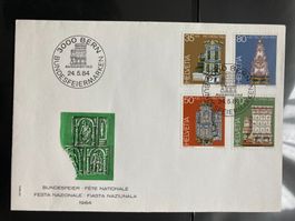 Schweiz 1984 Ersttagsbrief Satz Pro Patria Kachelöfen