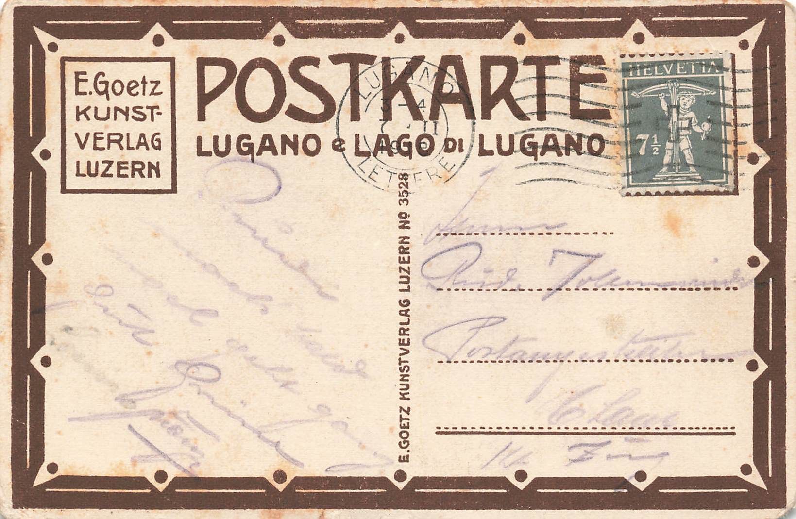 Cartoline postali: Lugano – Usato da Biasca venduto da Blenio71 1