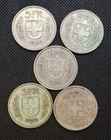 Münzlot 5Fr. 1931 1932 2x, 1933 und 1935, Total 5 Stück