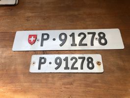 2x Nummernschild Post PTT 91278 ausrangiert