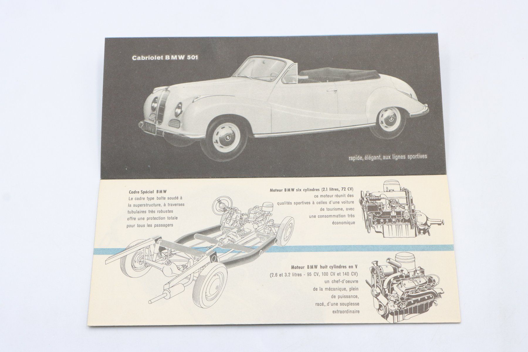 BMW Documents: BMW Modellprogramm 501 / 502 / 503 / 507 1955 Prospekt – D'occasion à Bühl b.Aarberg par Collectorpassions 3