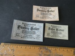 Oesterreich,  Voralberg - 3 Notgeldscheine