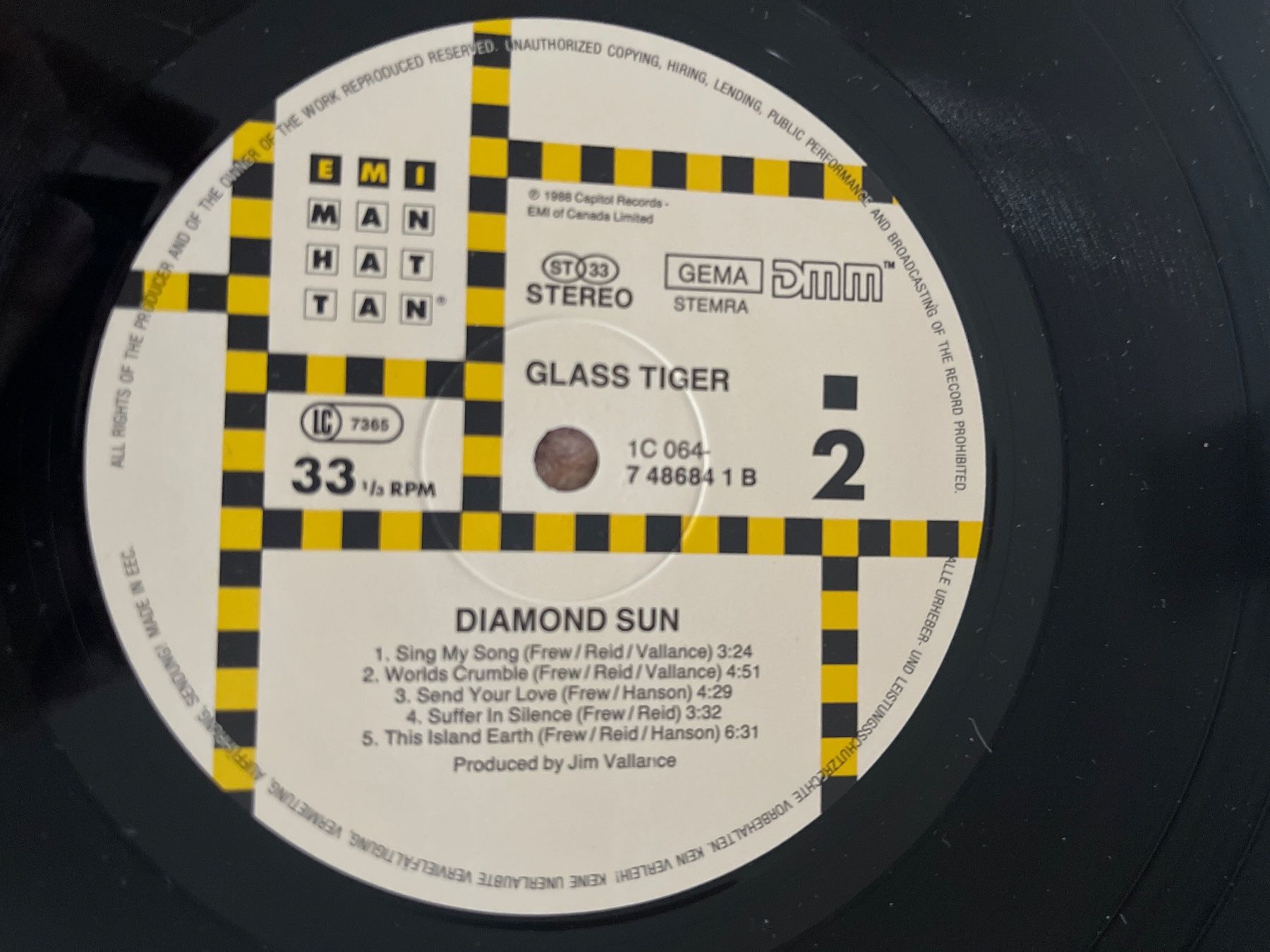 Dischi in vinile: S1837/Glass Tiger - Diamond Sun – Usato da Frutigen venduto da Philippe_jsp 2