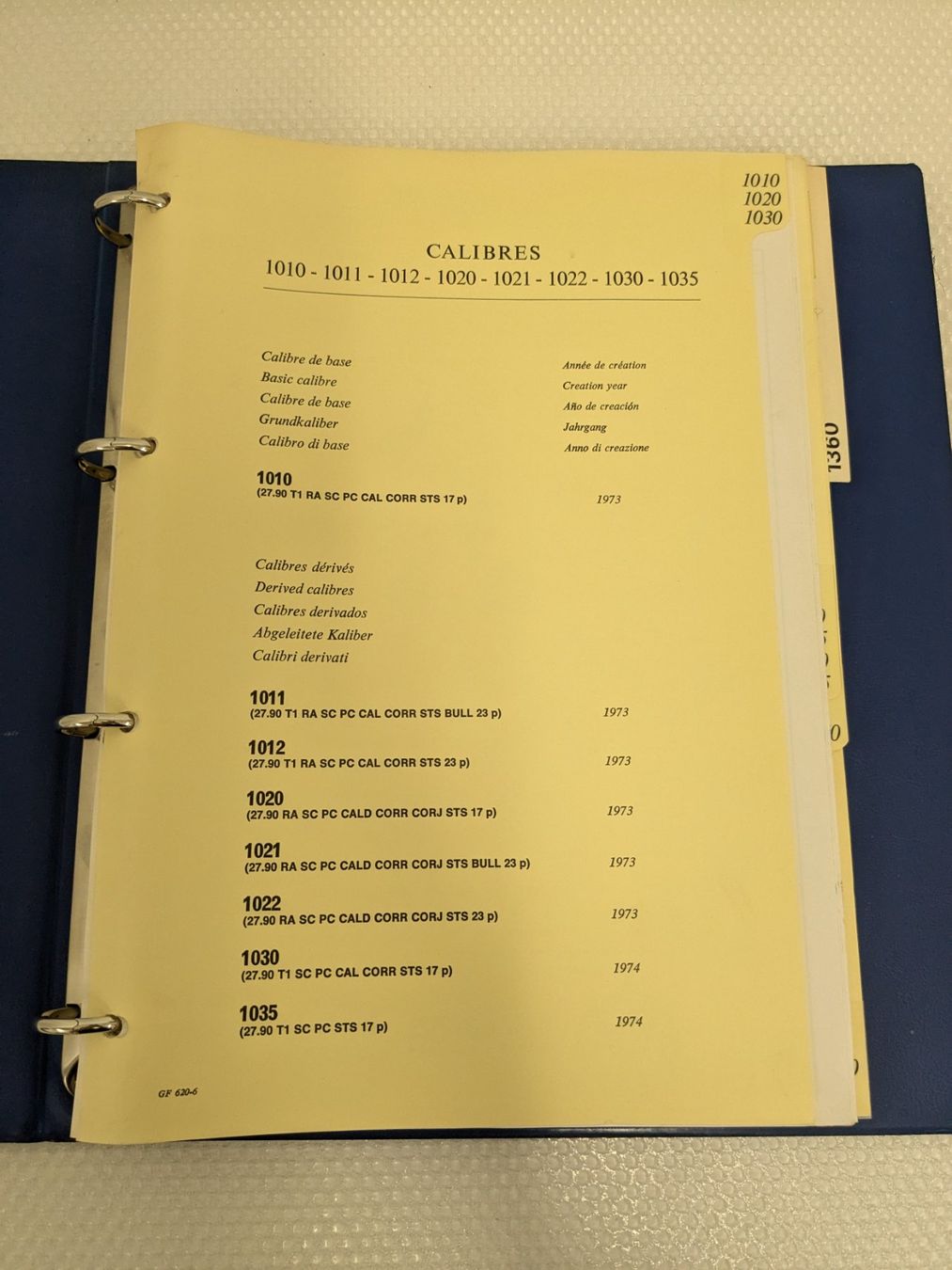 Bücher: Omega Ersatzteilkatalog GF 620-6 – Gebraucht aus Weinfelden von blaukreuz_brocki_TG 2