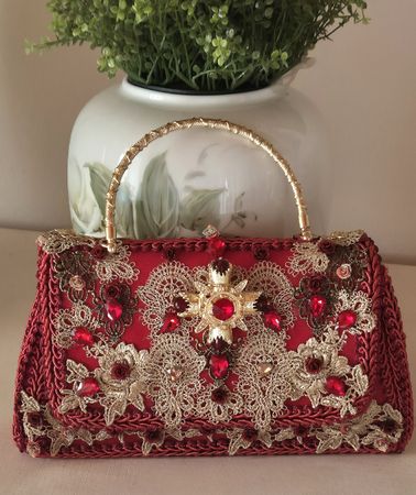 Elegante rote Designer Tasche – Unikat