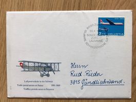 50 Jahre Luftpostverkehr 1969: Zürich - Lausanne Sonderflug!