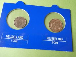New Zealand, Set 2 alte unzirkulierte Münzen