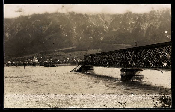 Cartoline postali: Schaan, Hochwasser, Totalansicht des Ort – Usato da Berlin venduto da bartko-reher