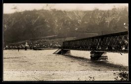 Schaan, Hochwasser, Totalansicht des Ort