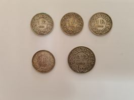 Schweizer CHF 1 & CHF 2 Münzen