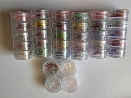 Glitzer Set: 34 Döschen Nail Art & Bastel Glitzer - ab 1.00