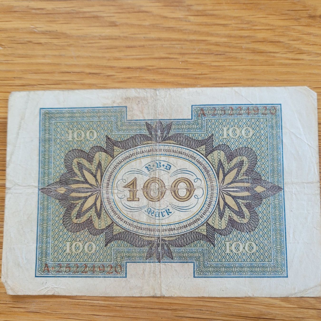 Banknoten: Banknote Berlin 1914 100 – Gebraucht aus Biel/Bienne von Destockweb 1