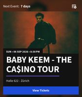 Baby Keem - The Casino Tour Zürich Konzert Ticket