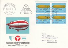 1976 Luftschiff Verkehrshaus LU, 2 Belege Sursee + Triengen