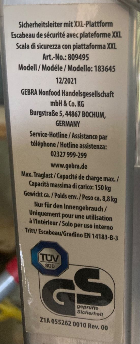 Leitern: Haushaltleiter Bockleiter Sicherheitsleiter – Gebraucht aus Wittnau von  1