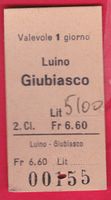 KARTON BILLETT, LUINO - GIUBIASCO, 2.KLASSE, EINFACH