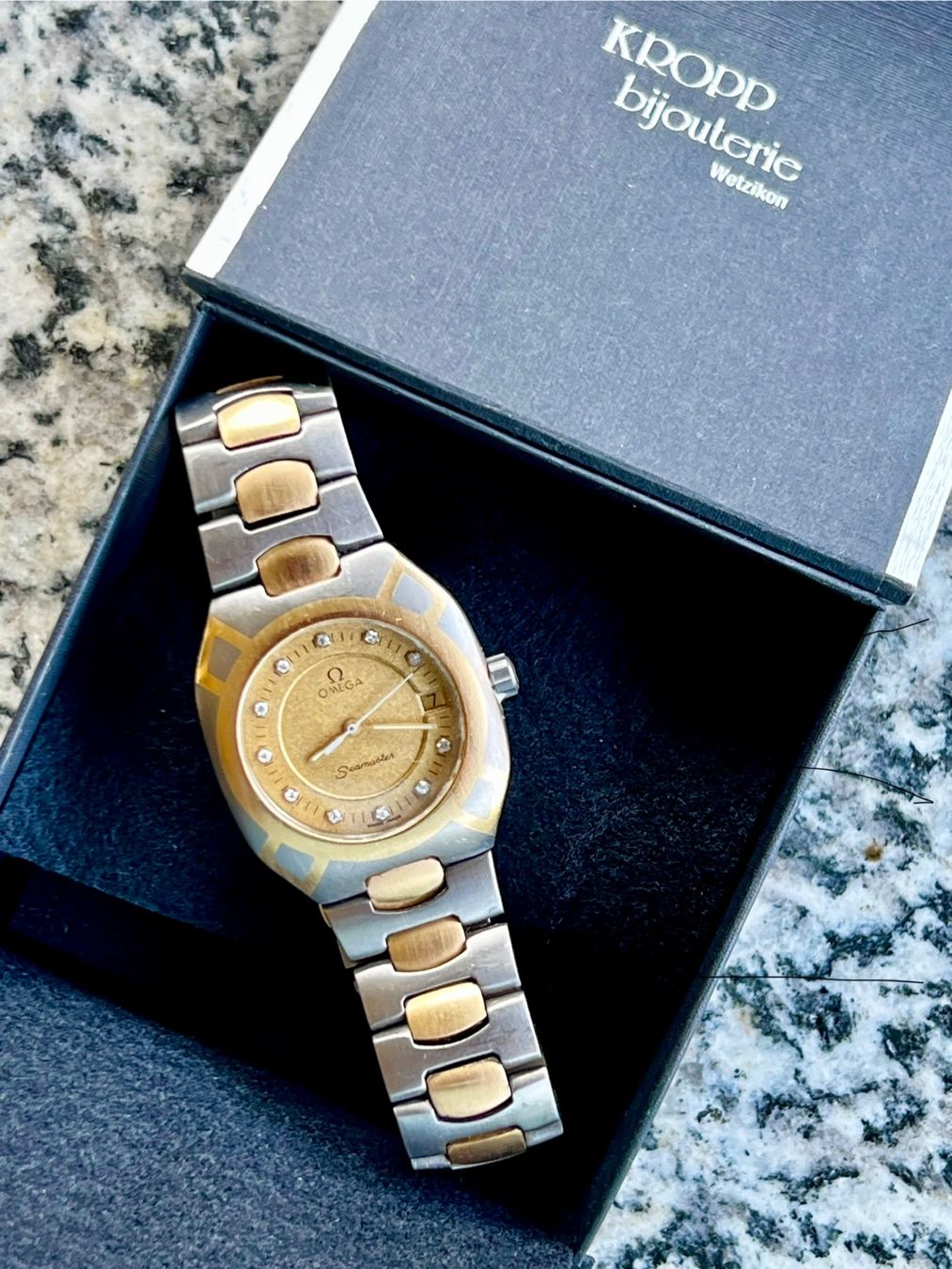 Omega Uhren: Omega Seamaster Gold/Brillianten – Gebraucht aus Hinwil von vibi55