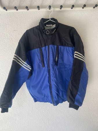 Adidas Vintage Bomber Jacket Black Blue L