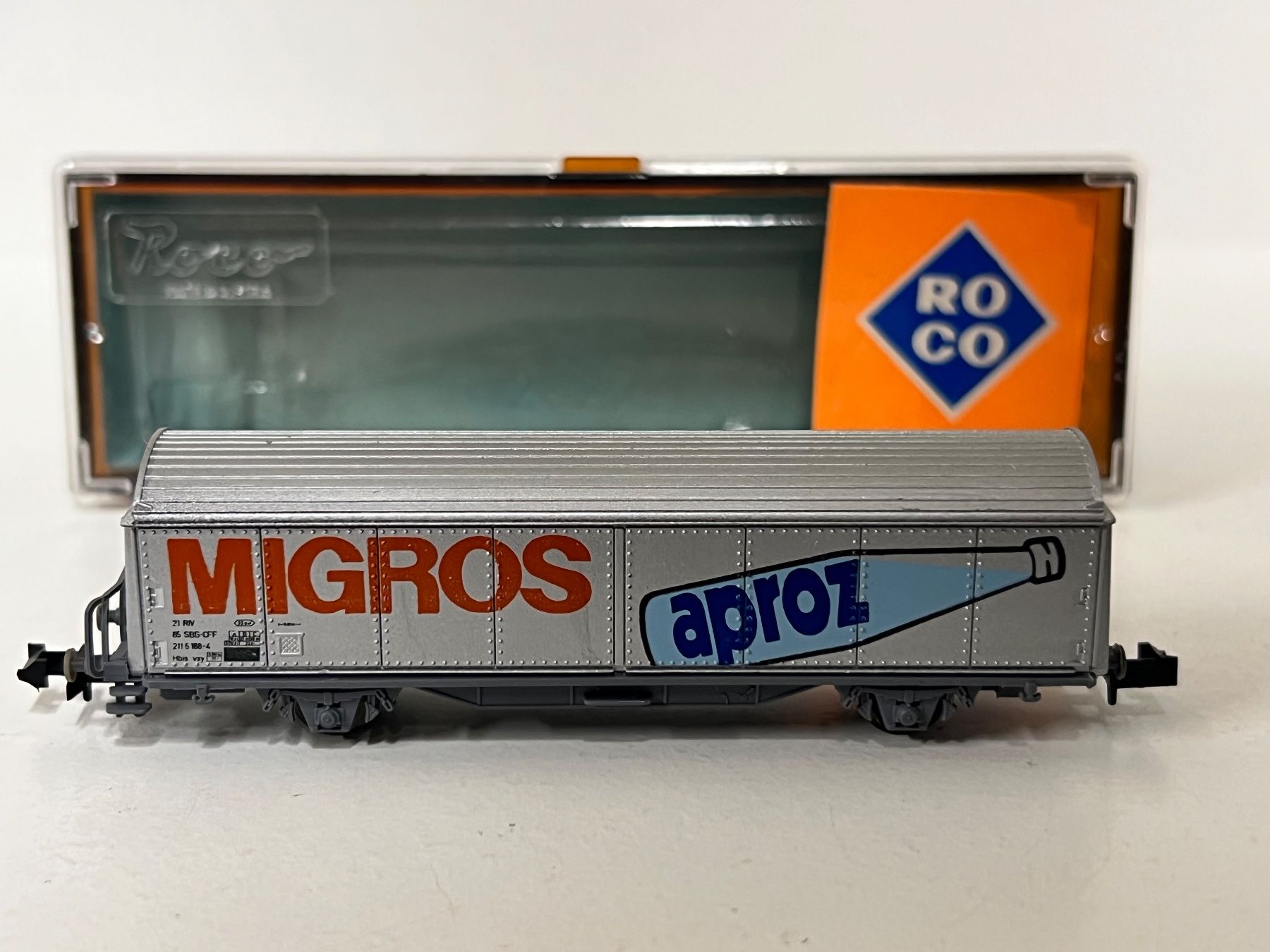 Roco Modellini di ferrovie: Spur N Roco MIGROS APROZ SBB – Usato da Geroldswil venduto da TopTrain54 1
