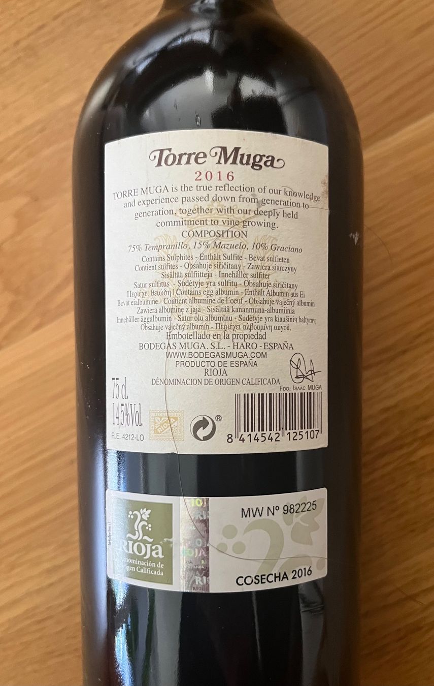 Rioja Vino: Torre Muga 2016 Rioja – Usato da Morges venduto da cel_k2l6 1