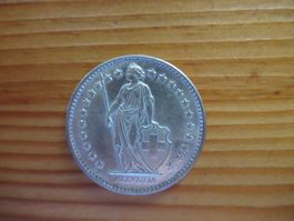 2 FR. SILBERMÜNZE 1965 UNZIRKULIERT