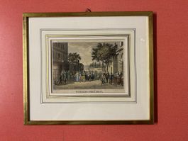 Alte Grafik Radirung "Winzer-Freuden" gerahmt 29,5 x 25,5 cm
