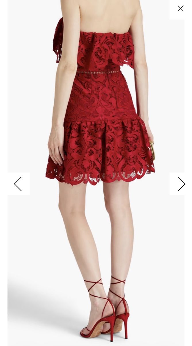 Vestiti: Rotes ML Monique Lhuillier Spitzenkleid – Nuovo e nell'imballaggio originale da Bern venduto da mel_x88r 1
