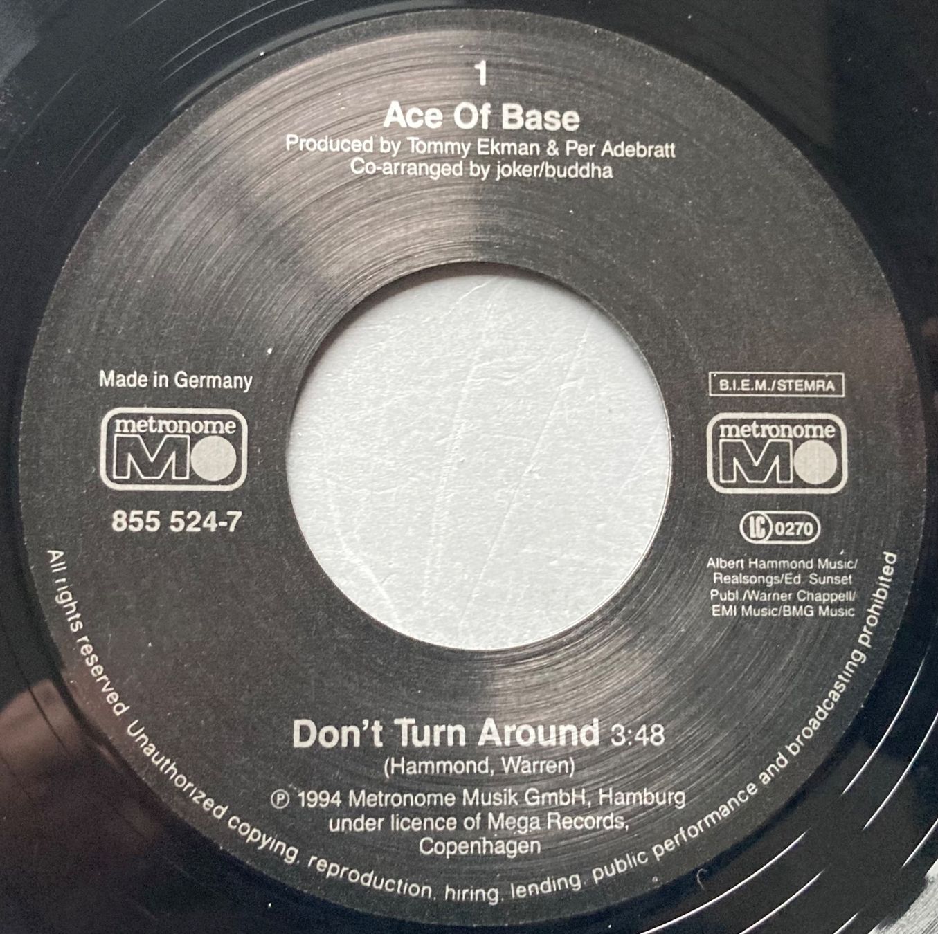 Dischi in vinile: ACE OF BASE - DON'T TURN AROUND – Usato da Poliez-Pittet venduto da Newtown-Records 2