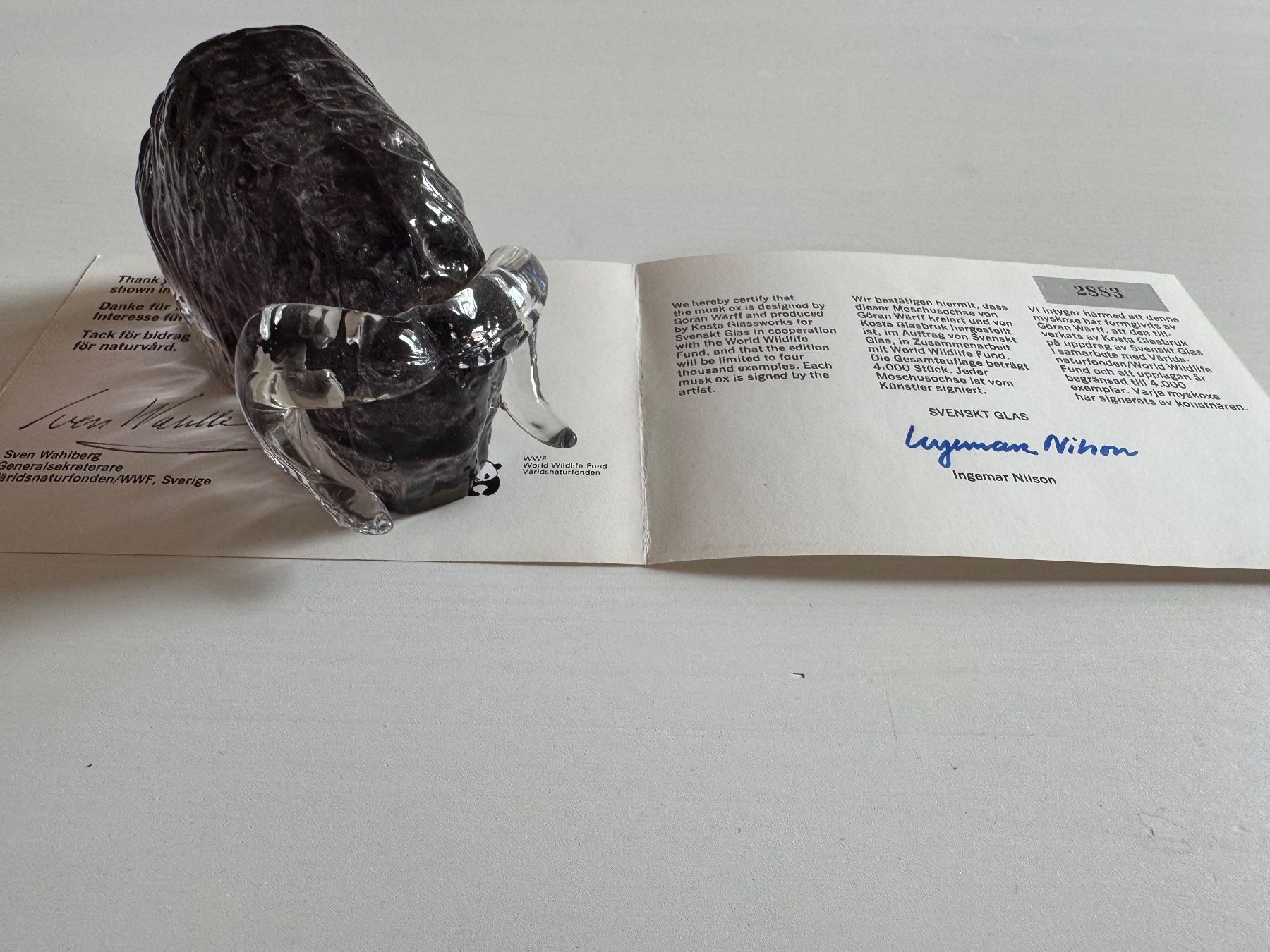 Kosta Boda Statuette: Moschuusochse WWF Nr. 2883 – Usato da golaten venduto da Hubas 1