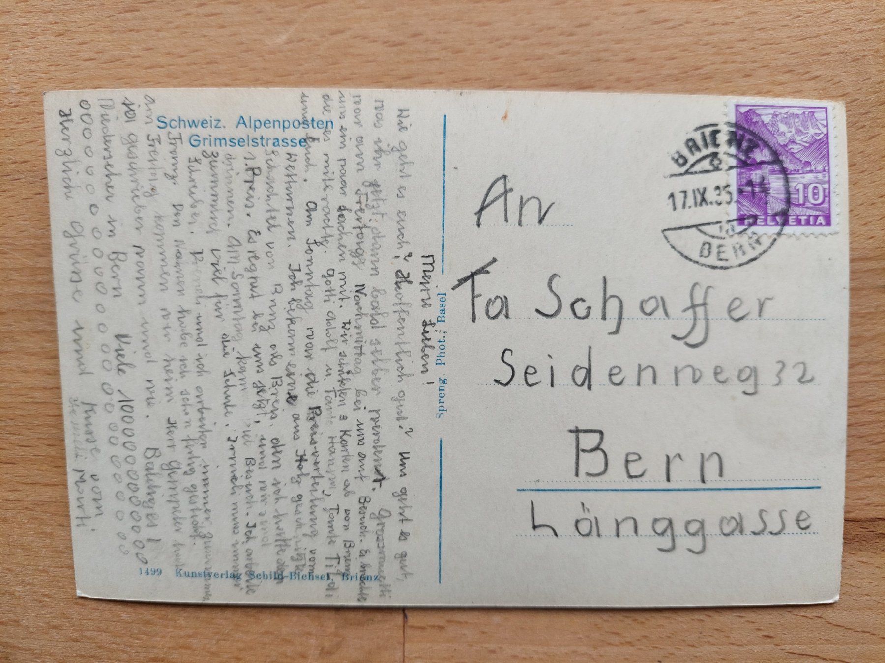 Cartes postales: AK Grimselstrasse mit Postauto – D'occasion à Obfelden par Foto_Bild_Kunst_Buch 1